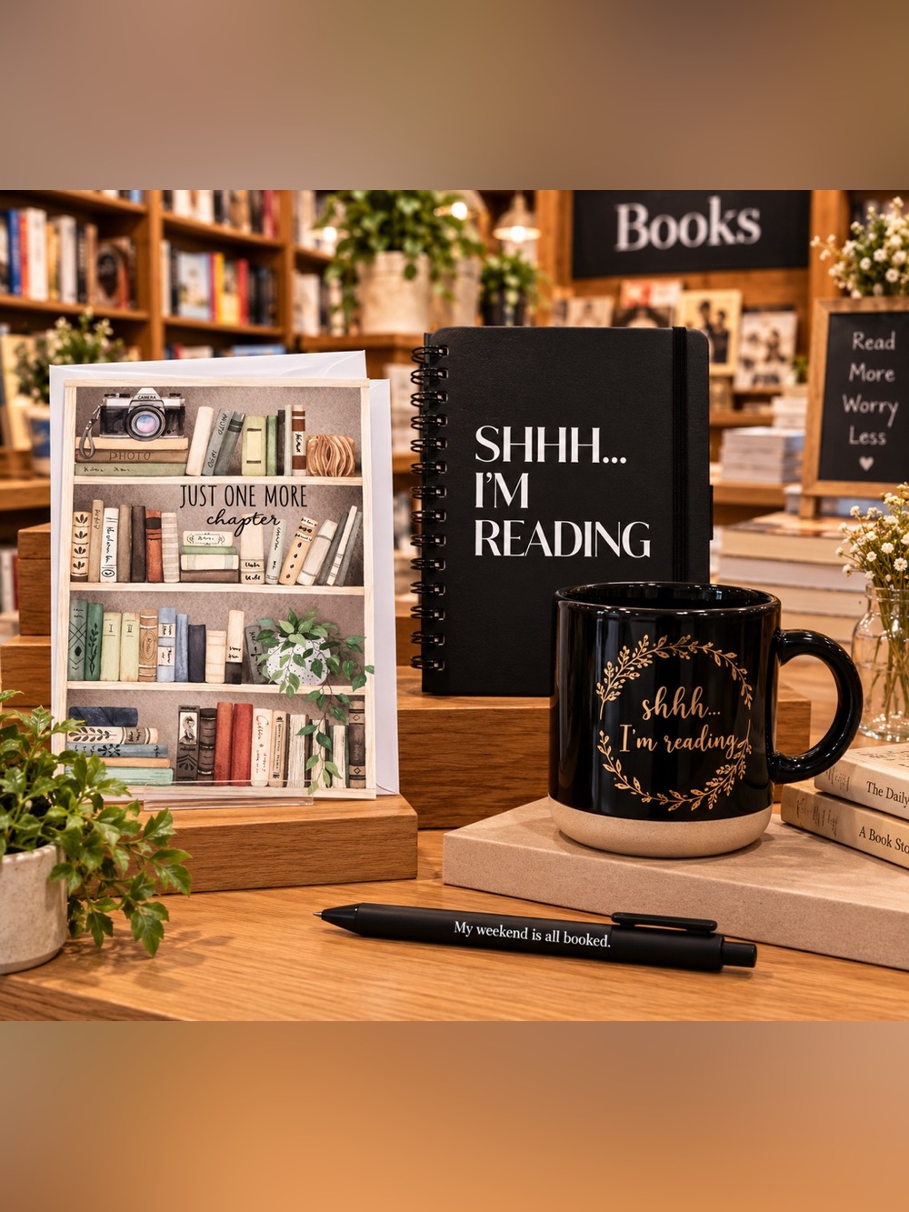 SHHH... I'm Reading- 4 Piece book lover gift set
